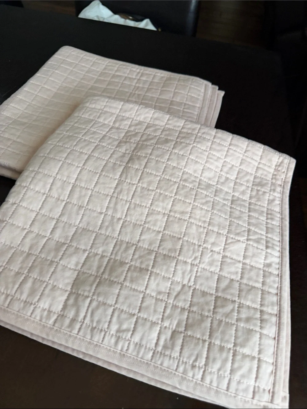 Soft Quilted Euro Pillow sham in Light Pink - Pack of 2 26x26